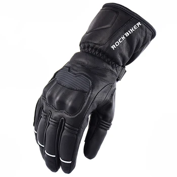 

2020 New 100% Waterproof Motorcycle Gloves Long Goat Skin Leather Motocross Motor Glove Warm Touch Screen Men Women Luvas