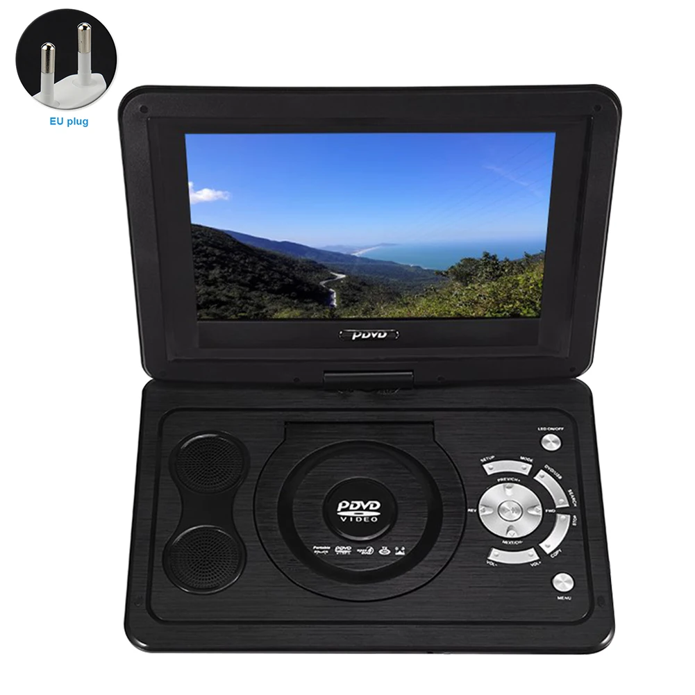 

Rechargeable Battery USB Home Car Swivel Screen LCD HD DVD Player TV Game CD Outdoor 13.9inch Portable Mini