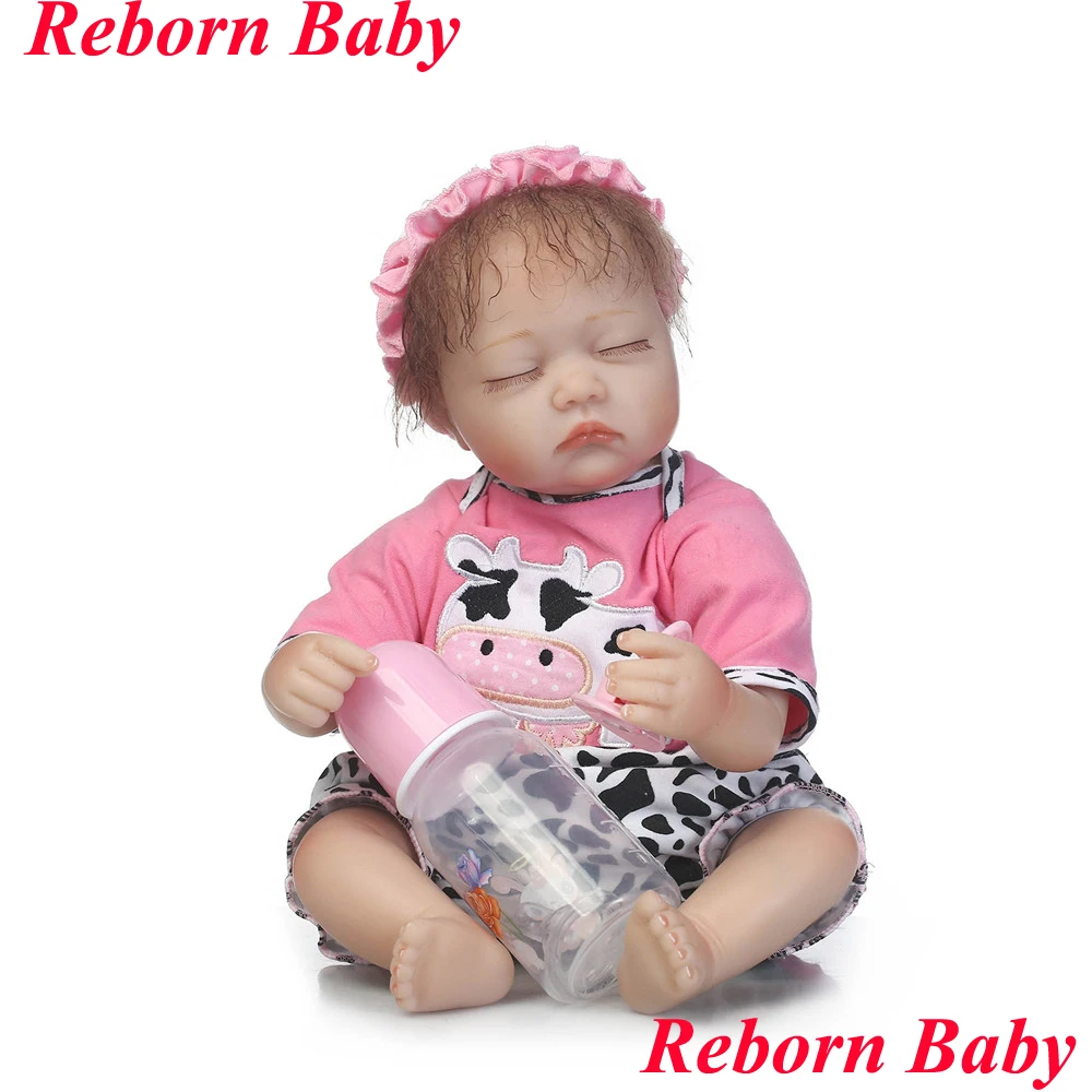 NPK reborn sleeping baby silicone dolls 18"40cm bebe gift reborn menina