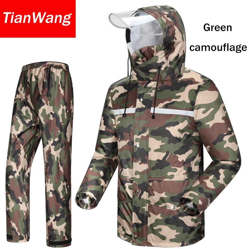 Tianwang Skynet Rain Suit Jacket /& Trouser Suit Raincoat Unisex Outdoor Waterproof Anti-storm XXL, black