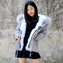 CX-G-P-05B воротник из меха енота зимняя настоящая опушка из лисьего меха меховая парка пальто