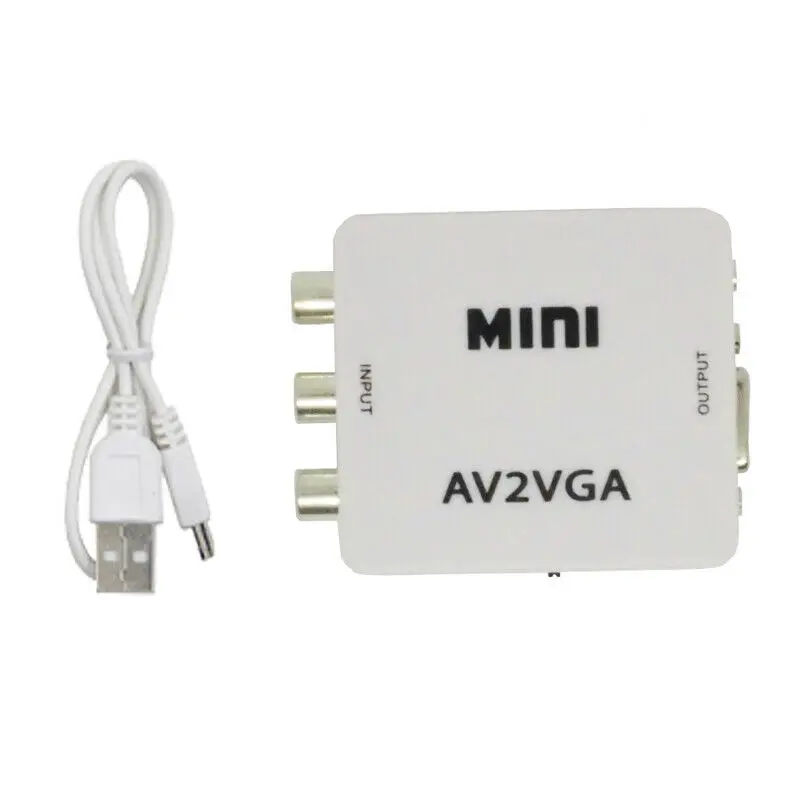 

with 3.5mm Audio Adapter Connector HD 1080P AV to VGA AV2VGA Video Converter