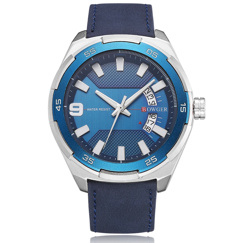 BOWGER Fashion Casual Brand Waterproof Quartz Watch Men Military Stainless Steel Sports Watches Man Clock Relogio Masculino (26)