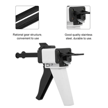 

50ml Mixing Dispensing Gun for Dentist Dental Mixing Dispensing Universal Dispenser Gun Silicon Rubber Dispenser Gun1:1 /1:2