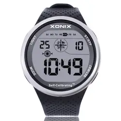 XONIX Мужские Спортивные Часы Цифровой Водонепроницаемый 100 м Chrono Self Calibrating Силиконовый Ремешок Многофункциональный Плавать Открытый