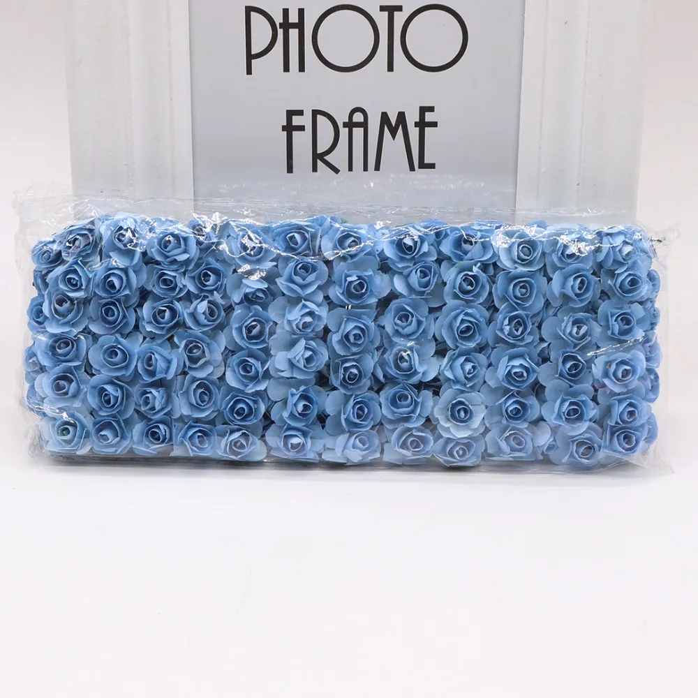 144 шт 1,5 cm Мини искусственные мини-бумажная Роза Букет DIY ВЕНОК свадебный альбом орнамент Искусственный цветок розы