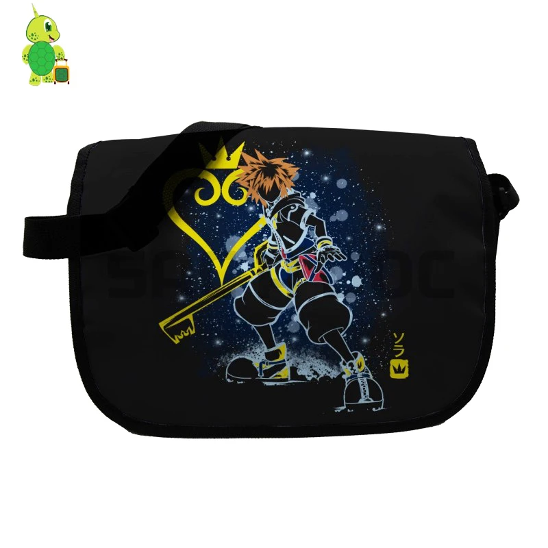 Аниме Kingdom Hearts Sora флуоресцентная сумка мессенджер для мальчиков и девочек