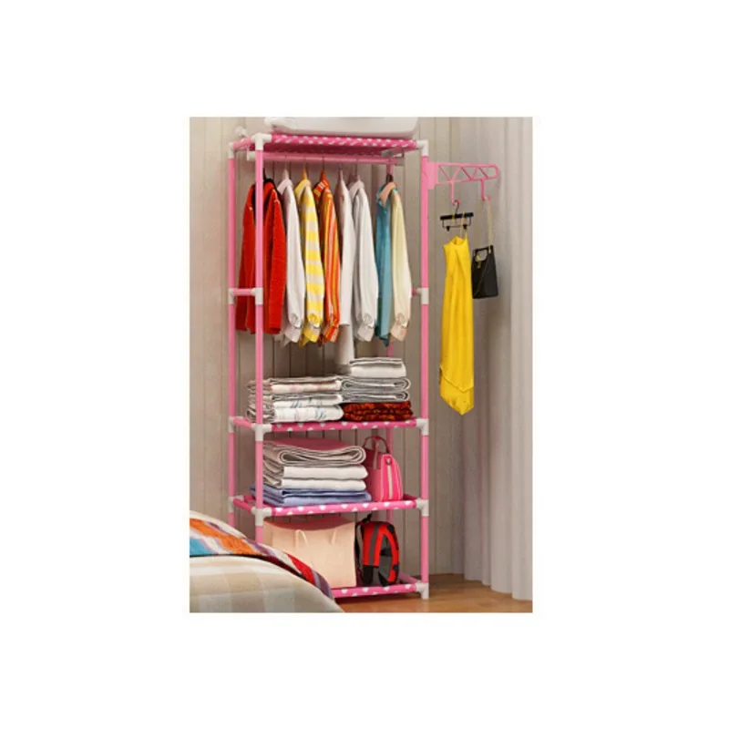 LF Sxsounai Простая вешалка для пальто, напольная вешалка, креативная вешалка для одежды, полка для спальни, фойе, Железный контейнер для хранения, вешалка, мобильный шкаф для хранения - Цвет: pink