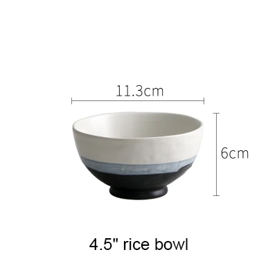 Матовая посуда усиленная чаша 6 8 10 дюймов 3 цвета Ретро стиль тарелка чайная чашка - Цвет: 4 inch rice bowl