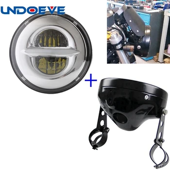 

Undoeve 7 Inch Motorcycle LED Headlight 7" black housing For Motorcycles Street Glide Softail FLHX FLD Yamaha Road Star