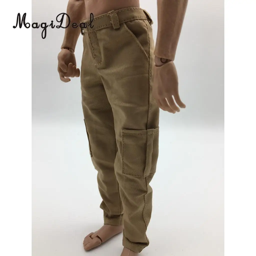 MagiDeal 1/6 Scale Mens Black Casual Pants Trousers for 12 Inch Male Action Figure Body   Dolls Accs