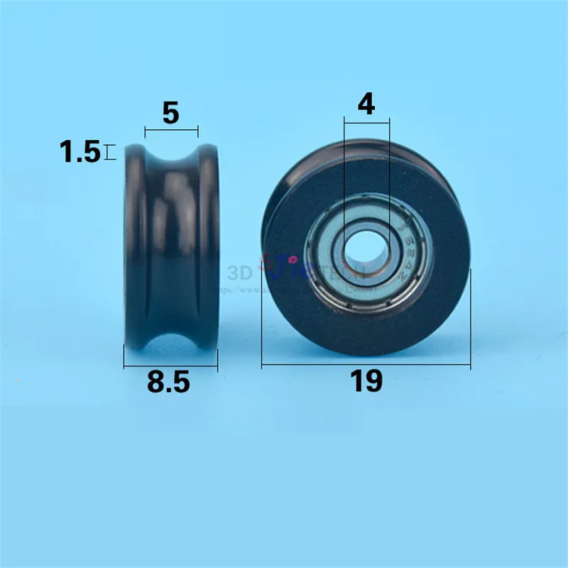 4mm-624ZZ-624-0419-Package-Plastic-Bearing-Pulley-U-Groove-Groove-Bearing-Small-Rolling-Wheel-4