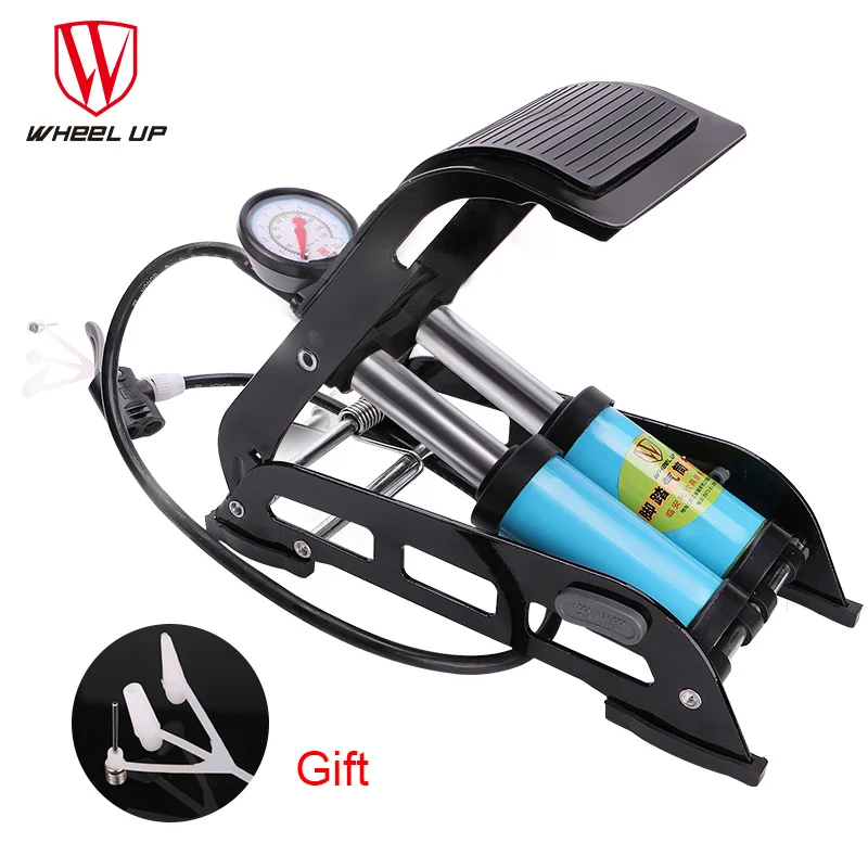 

WHEEL UP MTB Folding Portable Electric Motorcycle Bicycle Pump 130 PSI Single Tube Inflator High Pressure Pump Foot Air Pump
