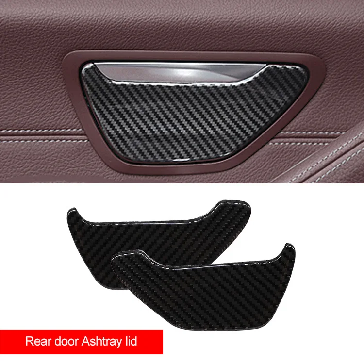 

Carbon Car Interior Decal Sticker Rear door Ashtary Lid Frame Trim Fit for BMW 5 Series