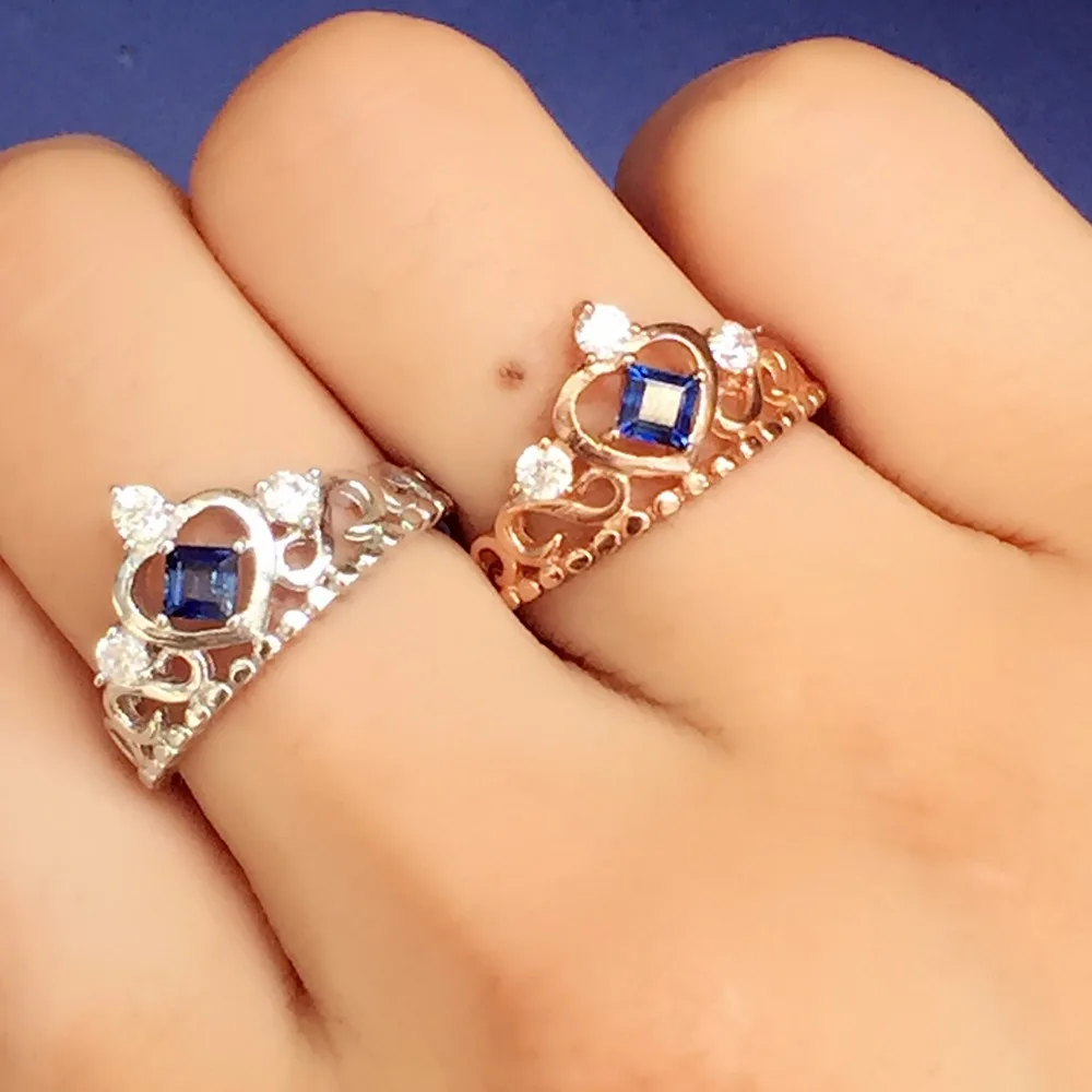 KJJEAXCMY fine jewelry 925 silver inlaid natural sapphire ring simple and generous wholesale.