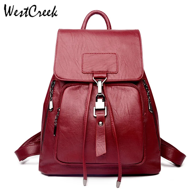 

WESTCREEK Brand Drawstring Backpacks for Girls Leather Women Travel Shoulder Bag Ladies Bagpack Large Capacity Back Pack Female