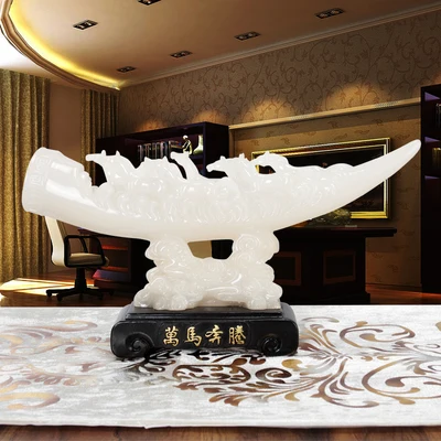 

Ivory ornaments Chinese style living room TV cabinet cabinet office Ten thousand steeds gallop. Home Furnishing decoration