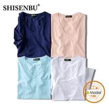 Модальная стрейчевая мужская майка с v-образным вырезом, короткий рукав, Ультра мягкий мужской жилет, повседневное нижнее белье, однотонная мужская одежда, M-3XL, новинка