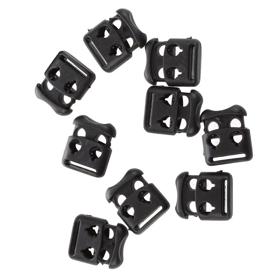 

Double Hole Bean Cord Locks Ends Drawstring Stoppers 4mm 10 Pcs Black