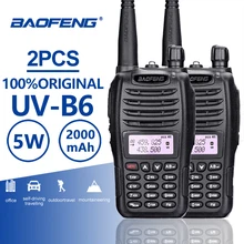 2 шт. Baofeng UV-B6 Двухдиапазонная рация 10 км Pofung B6 5 Вт 2000 мАч портативный радиоприемопередатчик PTT Telsiz CB двухстороннее радио