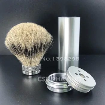 

CSB Knot 20mm Travel Shaving Brush Aluminium Matte Chrome Handle Barber Shop Salon Tool