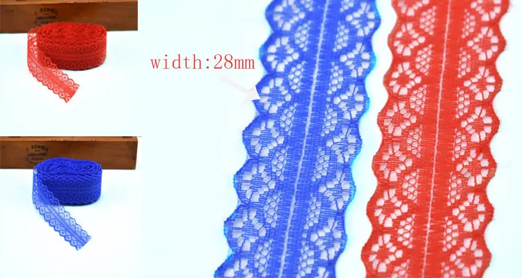 

cheep 10yards/lot african lace fabric 28mm wide embroidery lace trim white cotton lace ribbon for Sewing Clothing home DIY decor