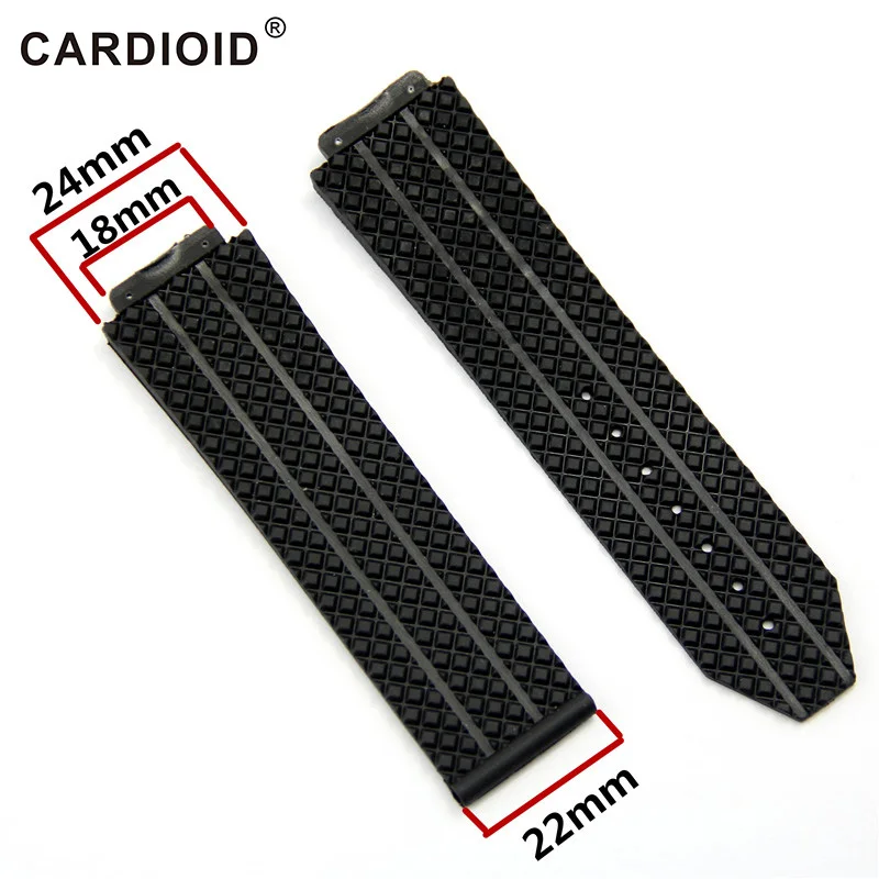 Kaufen 24mm Silikon Edition Mode Armband Für HUBLOT Big Bang Serie Skidproof Band Weiche Uhr Strap Für HUBLOT Handgelenk Armband