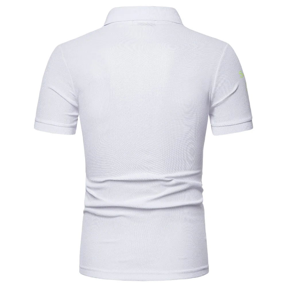 Новая мужская рубашка-поло мужская повседневная хлопковая рубашка поло на молнии Мужская рубашка поло с коротким рукавом высокое количество мужские Поло