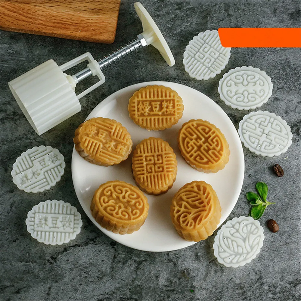 

AMW Chinese Festival Moon Cake Mold DIY Baking Pastry Tools Oval Plastic Mooncake Mold Cheap Kitchen Supplies Accessories