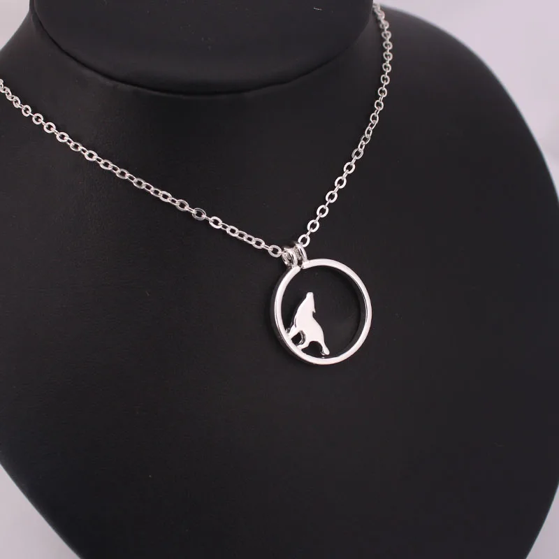 

hzew moon wolf pendant necklace two colors wolf necklaces