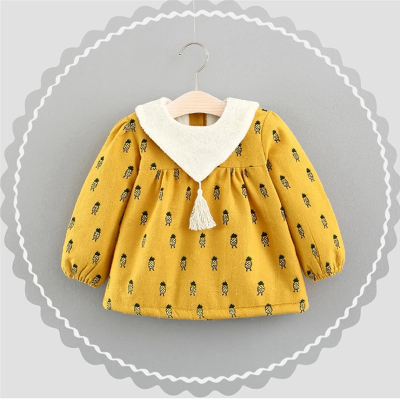 

Baby Girl Winter Clothes Princess Girls Winter Warm Dress Plus Thick Velvet Long Sleeve Dresses Toddler Girls Christmas Dress