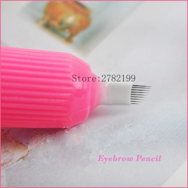 Caneta com Lâmina Rosa Descartáveis Microblading Agulha 12 9 Pin - 18u Microlading Manual Caneta Microblade Ferramenta Pcs 10 20 High Quality Beleza e saúde