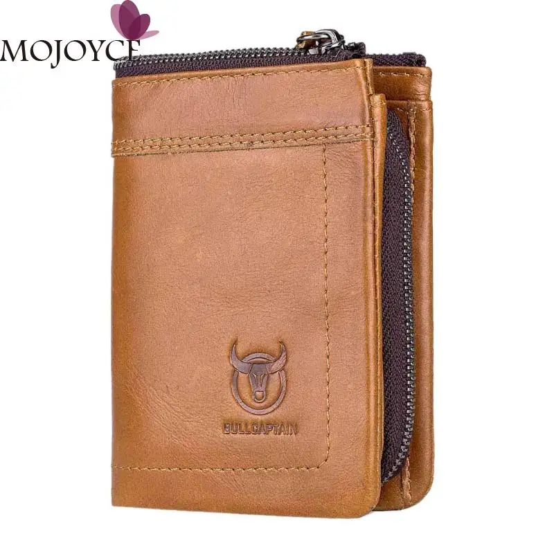 

BULLCAPTAIN Vintage Men Wallet Genuine Leather Short Wallets Male Multifunctional Cowhide Purse Coin Pocket Card License Holder