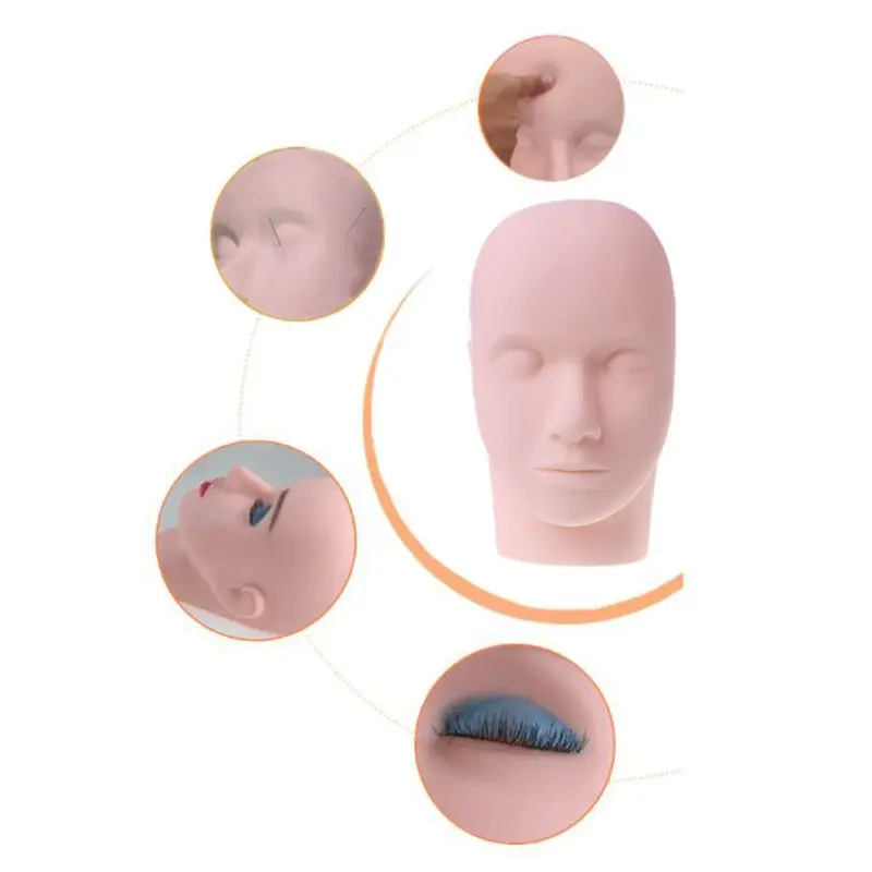 

Mannequin Training Head Make Up Face Closed Eyes Flat Practice Eyelash Extension