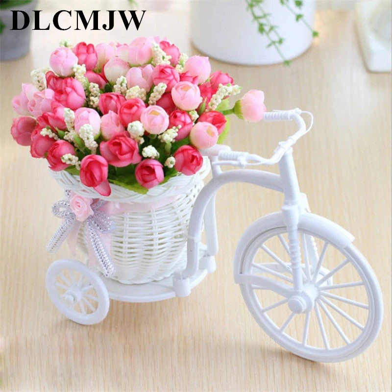 Bunga Buatan Sutra Bunga Mawar Plastik Sepeda Desktop Dekoratif Rose Tanaman Bonsai Fake Bunga Untuk Pernikahan Dekorasi Bunga Buatan Bunga Kering Aliexpress