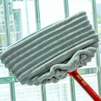 

Reusable Flannel Absorbent Broom Cover Household Cleaning Rag Mop Sweeping Cloth Home Supplies