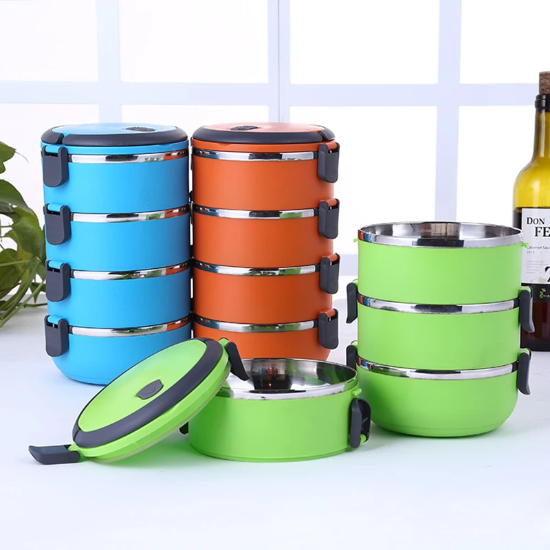 

Thermal Insulation Lunch Box Stainless Steel Bento Box For Kids Lunchbox Round Portable Outdoor Picnic School Food Containers