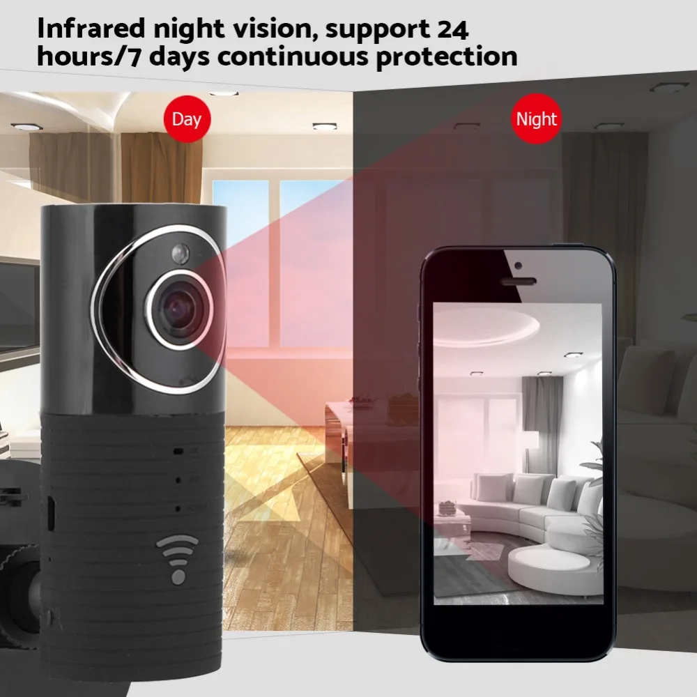 Baby Monitor 360 Degrees Infrared Night Vision WIFI Video Wireless Surveillance With Camera