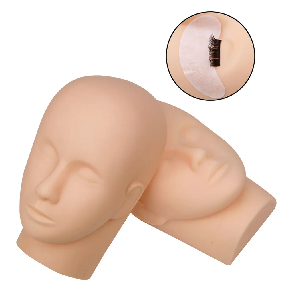 

1 Pcs Mannequin Head Flat Eye Facial Eyelash Eyelash Extension Makeup Cosmetic Practice Model Professional Training Heads Tool