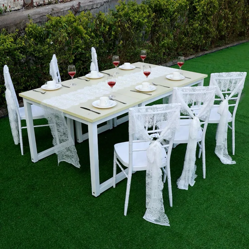 Ourwarm 35x300cm Wedding Chair Sashes Fl White Lace Bow Ourwarm 35x300cm Wedding Chair Sashes Fl White Lace Bow Baby Shower Birthday Party Decoration Home Textile In From Garden On