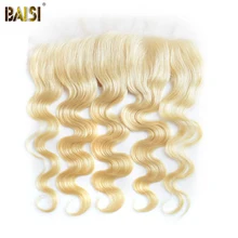 BAISI бразильские волнистые волосы#613 блонд Remy человеческие волосы Кружева Фронтальные предварительно сорванные натуральные волосы человеческие волосы