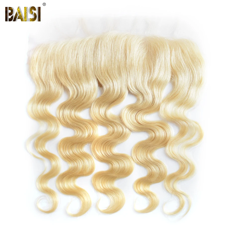

BAISI Brazilian Body Wave #613 Blonde Remy Human Hair Lace Frontal Pre-Plucked Nature Hairline 100% Human Hair