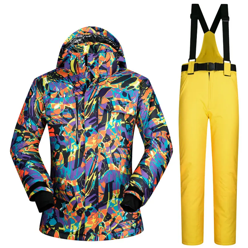 Ski Jacket Men's Winter Clothing Jacket + Pant Skiing Suit Snowboard ...