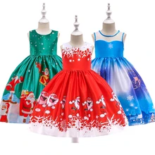 Праздничное рождественское платье для девочек в разных стилях рождественское платье с принтом Санты и оленей детское платье для свадебной вечеринки для девочек SD
