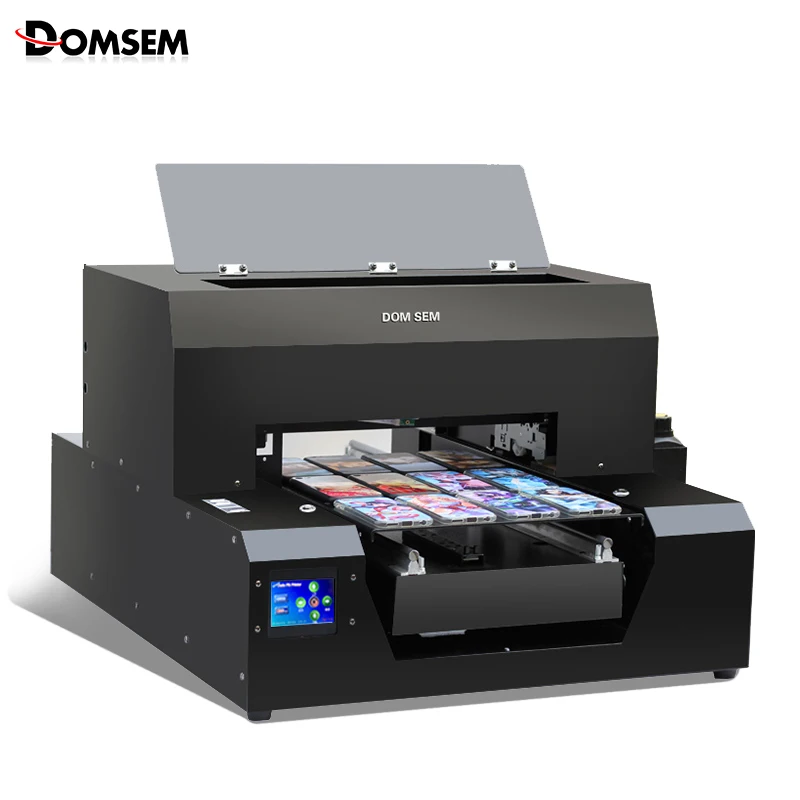 

DOMSEM A3 Printer 6 color Digital UV Flatbed Printer For Phone Case T-shirt multifunction Clothes Printing Machine Newest 2019