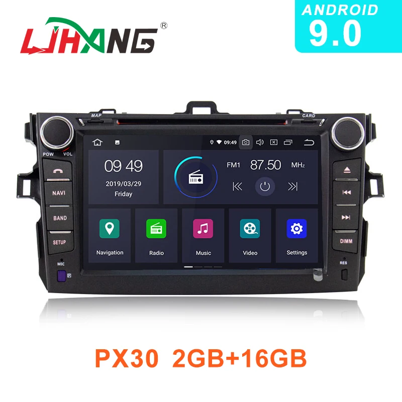 

LJHANG Car DVD Player Android 9.0 For Toyota Corolla 2007-2012 GPS Navi WIFI 2 Din Car Multimedia Stereo Bluetooth RDS headunit