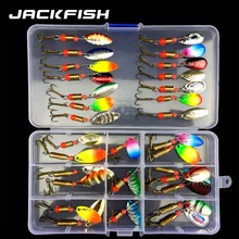 JACKFISH Spoon Lure Set Hard Bait Spinner Fishing Lure fishing tackle Atificial Bait with hook pesca Bass Lure Metal Sequin Bait JACKFISH Spoon Lure Set Hard Bait Spinner Fishing Lure fishing tackle Atificial Bait with hook pesca Bass Lure Metal Sequin Bait