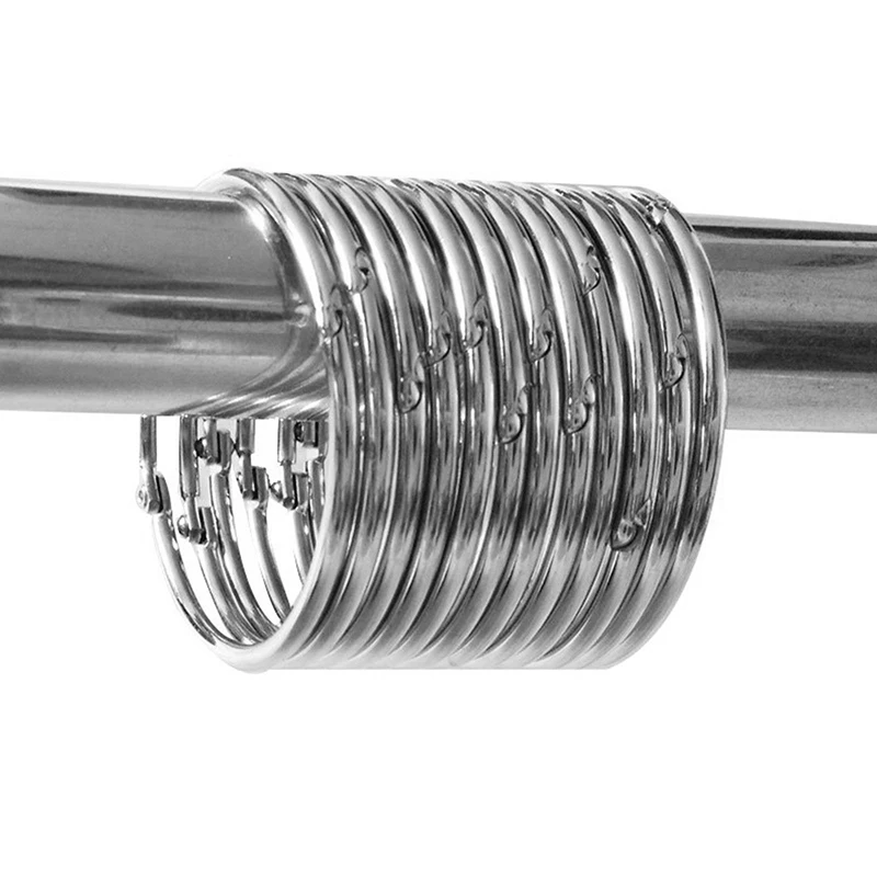 12 шт. 50 мм Серебряные Крючки для занавесок нержавеющий крючок металлическое кольцо для ванной драпировка застежка с петлями для украшения дома
