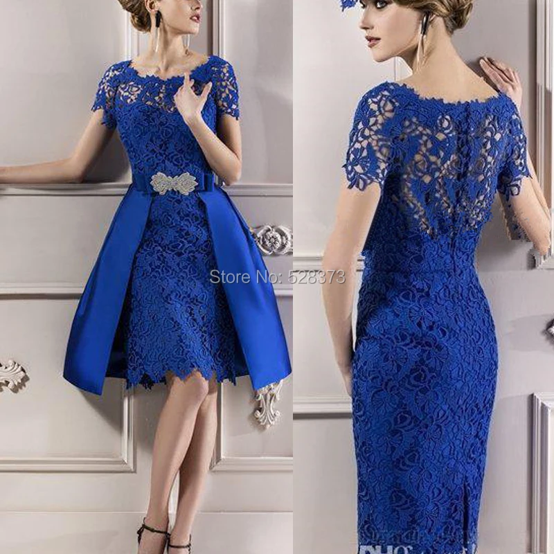 

YNQNFS MD103 Party Dress Formal Gown Short Mother of the Bride Lace Dresses With Removable/Detachable Skirt 2019