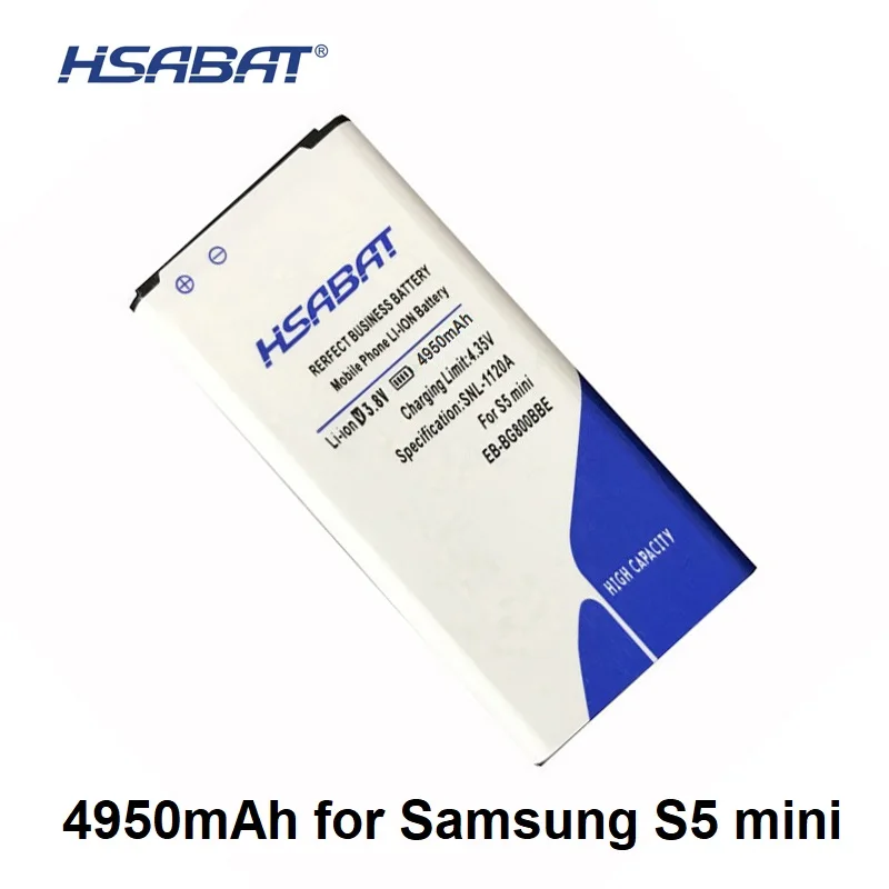 

HSABAT EB-BG800BBC EB-BG800BBE 4950mAh Battery for Samsung GALAXY S5 mini S5MINI G800 G870a G870W G800F G800H G800A G800Y G800R